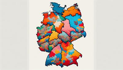 Wahlkartogramm der Regionen Sachsen und Thüringen