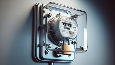 Compteur électrique avec bouclier de confidentialité et une serrure.