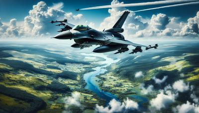 « Des avions de chasse F-16 survolant le paysage ukrainien »