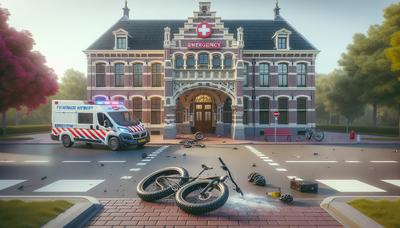 Fatbike-ongeval bij noodingang van Nederlands ziekenhuis.