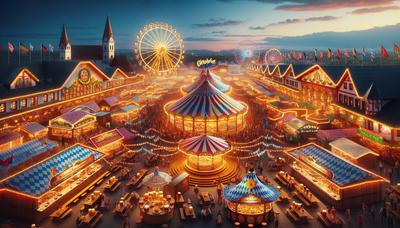 Festzelte und lebhafte Atmosphäre auf dem Oktoberfest.