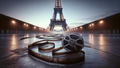 Bobine de film se déroulant sur fond de tour Eiffel.