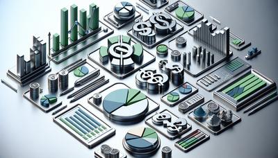 Finanzdiagramme und Firmenlogos mit Dollarzeichen