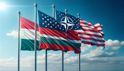 Bandiere di Ungheria, NATO e USA insieme