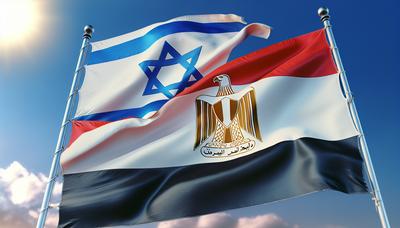 Vlaggen van Israël en Egypte met vredessymbolen