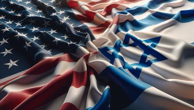 Flaggor från USA och Israel sammanflätade.