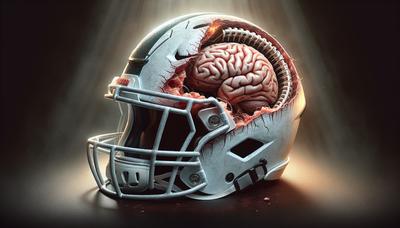 Casque de football avec illustration de cerveau endommagé