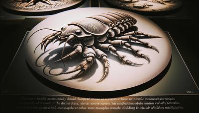 Artropode fossilizzato a forma di taco con mandibole esposte.