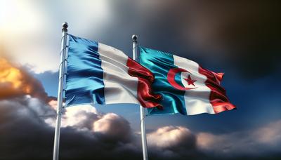 Drapeaux français et algérien avec une ambiance préoccupante.