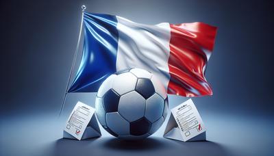 Drapeau français avec un ballon de football et un bulletin de vote