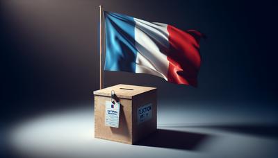 Drapeau français avec urne de vote pour l'élection présidentielle.