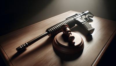 Hamer naast een bump stock op tafel.