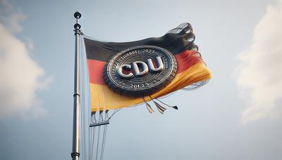 Deutschlandflagge mit CDU und 2025 prominent angezeigt