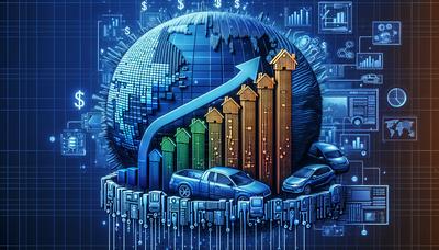 Grafico dell'economia globale auto case illustrazioni digitali.