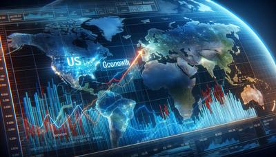 Graphique de croissance mondiale avec l'économie américaine mise en évidence.