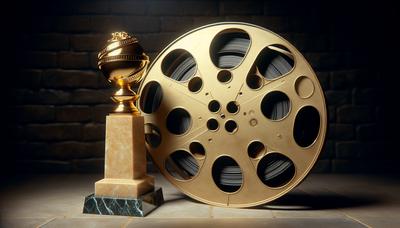 Prix Golden Globe à côté de bobine de film