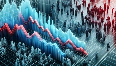 Gráfico mostrando taxas de juros em queda e desaceleração no mercado de trabalho