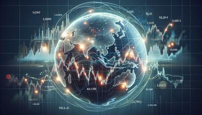 Gráfico mostrando mercados asiáticos variando e Wall Street em alta.