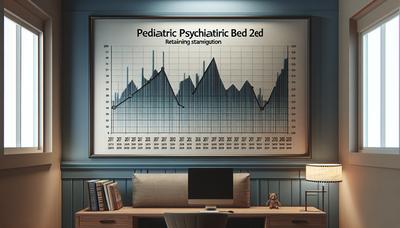 Grafico che mostra il numero stagnante di posti letto pediatrici psichiatrici dal 2017 al 2020.