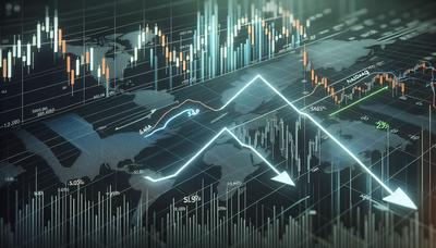 Gráfico com S&P seta para baixo Nasdaq seta para cima.