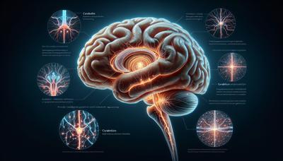 Gráfico del cerebro destacando el cerebelo con patrones de actividad.