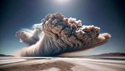 Nuage de poussière du Grand Lac Salé avec des particules polluantes.