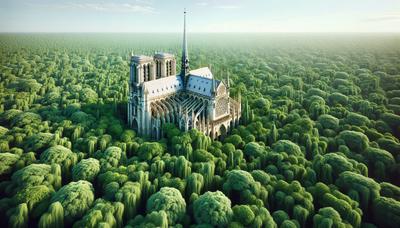 Oasis verte autour de Notre-Dame avec des arbres plantés.