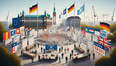 Candidats à l'élection du Bundestag de Hambourg 2025 stratégies logos drapeaux