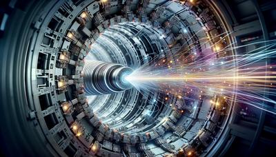 "Hoogenergetische deeltjes botsen in de Large Hadron Collider"