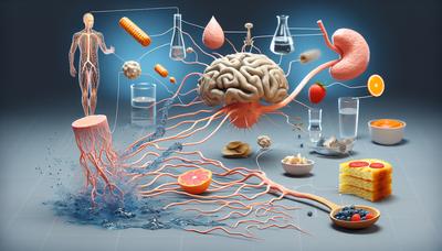 Mänsklig receptor modell med inslag av mat och vatten.

