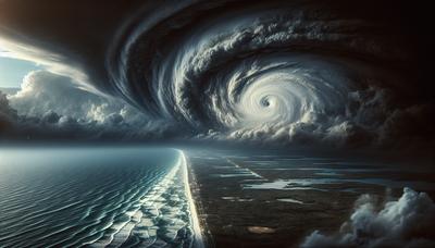 L'ouragan Hélène approche de la Floride avec un ciel orageux sombre.