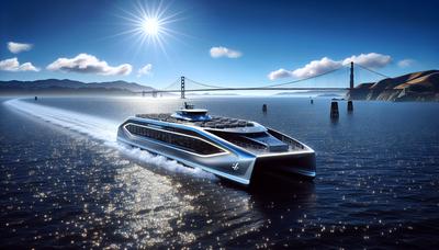 Ferry de hidrógeno navegando en la Bahía de San Francisco.