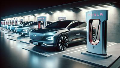 SUV électriques Hyundai 2025 avec superchargeurs Tesla.