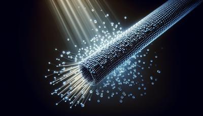 Illustration d'un nanotube de carbone émettant des molécules de lumière.