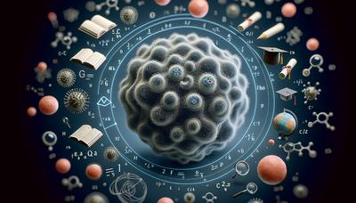 Illustrazione di una cellula circondata da simboli astratti dell'apprendimento.