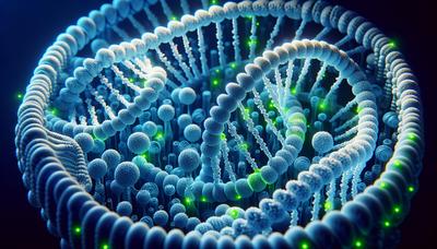 "Illustration von hervorgehobenen DNA-Segmenten, die das Knochenwachstum beeinflussen"