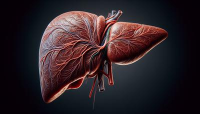 Illustrative Leber mit hervorgehobenen Krebs-Biomarkern