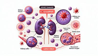 Cellule immunitarie che attaccano i reni illustrano i danni causati dal lupus.