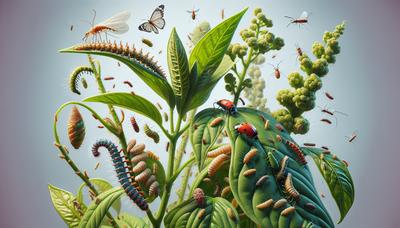 Facteurs de propagation environnementale des insectes nuisibles sur les plantes illustrés.