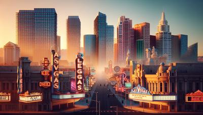 Las Vegas Skyline mit vintage Leuchtreklamen