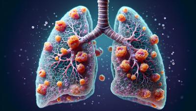 Poumons avec macrophages en surbrillance montrant une réparation après une infection.