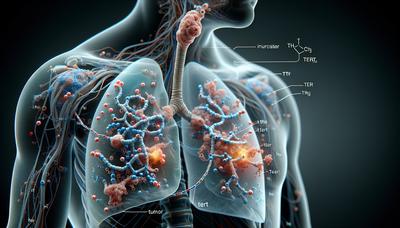 Pulmones con el gen TERT resaltado y la vía tumoral.