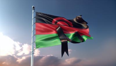 Drapeau du Malawi en berne avec un ruban noir