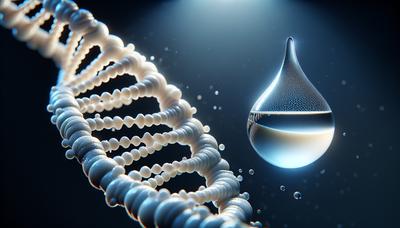 Illustrazione di filamento di DNA di mammifero e goccia di latte