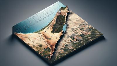 Mapa destacando Gaza e Cisjordânia com linha do tempo de seis meses.