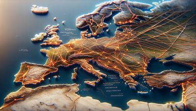 Karte von Europa mit hervorgehobenen Migrationsrouten.