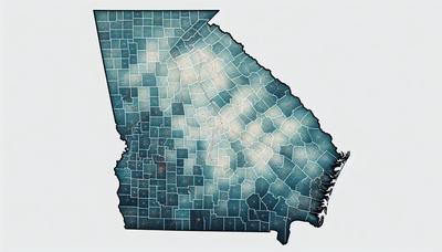 Kaart van Georgia met de belangrijkste stemgerechtigde provincies.