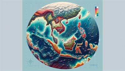 Mappa del Mar Cinese Meridionale con aree evidenziate.