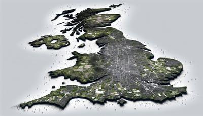 イギリスの地図で、不平等なアクセスが見られる地域を強調しています。

