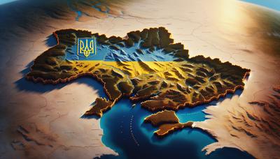 Mapa da Ucrânia destacando a integridade territorial e a soberania.